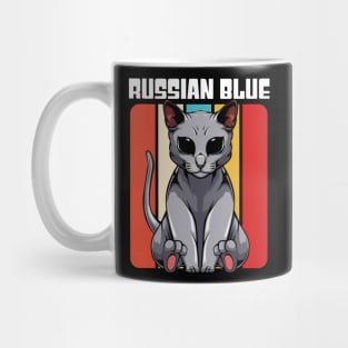 Russian Blue - Cute Retro Style Kawaii Cat Mug